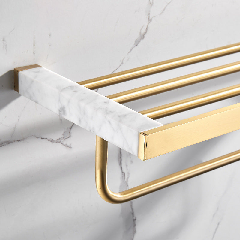 BowLift | Marble & Brass Bathroom Accessories Set Golden Bathroom Accessories Kit
