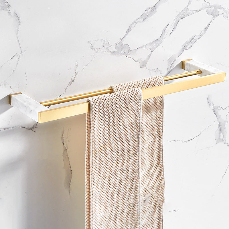BowLift | Marble & Brass Bathroom Accessories Set Golden Bathroom Accessories Kit