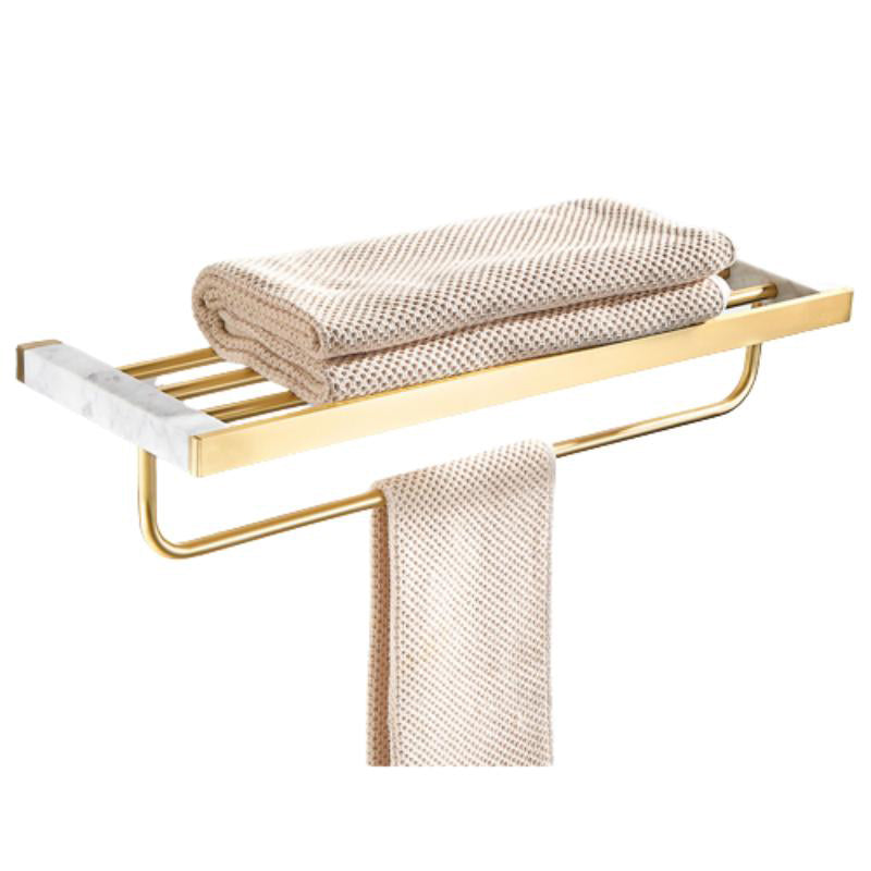 BowLift | Marble & Brass Bathroom Accessories Set Golden Bathroom Accessories Kit