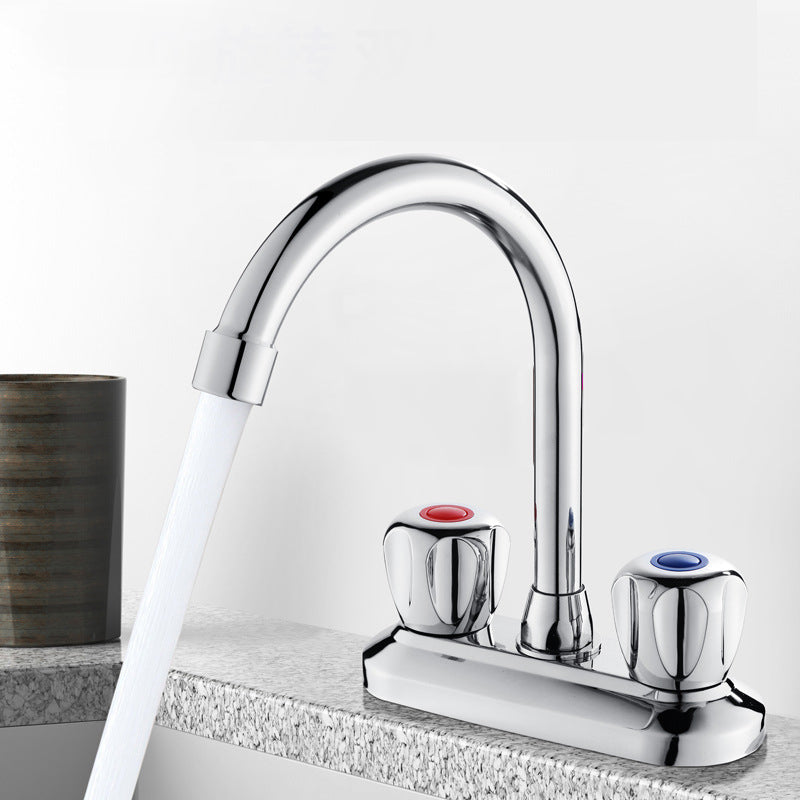 BowLift | Knob Handle Brass Faucet High Arc Swivel Sink Faucet for Bathroom