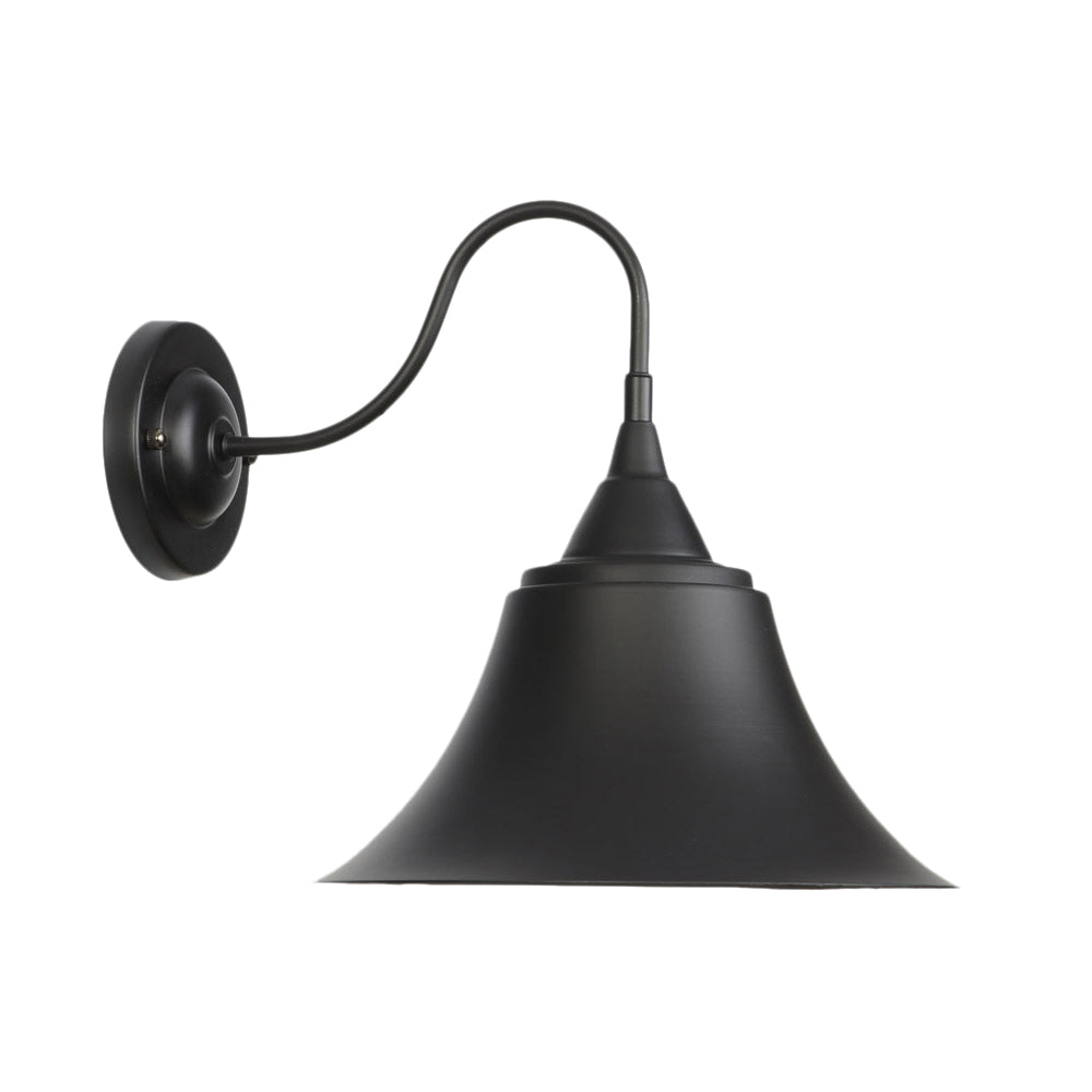 BowLift | Metal Black/Rust Sconces Light Cone Shade 1-Light Industrial Wall Mounted Lighting with Gooseneck