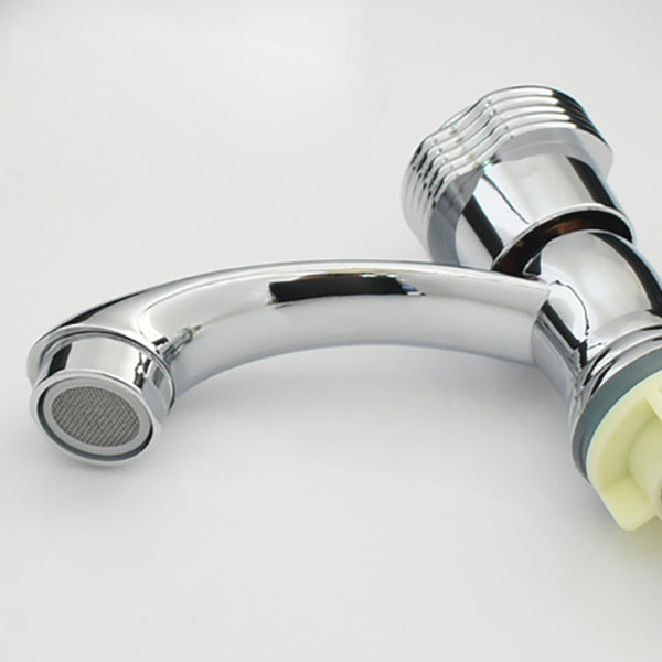BowLift | Contemporary Water Tap Knob Handle Low Arc Zinc Faucet in Silver