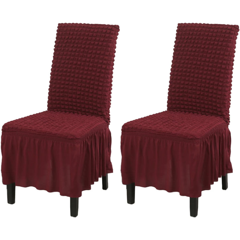 BowLift | 2 Pack Stretch Washable Chair Covers with Skirt Removable Chair Covers for Kitchen Chair