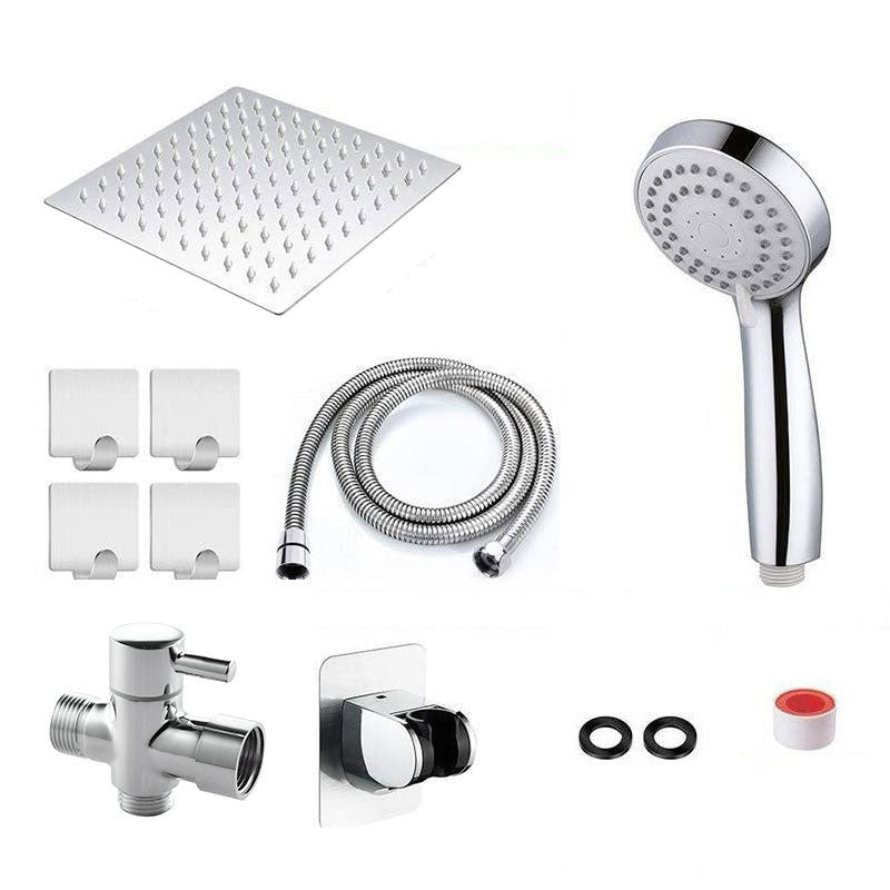 BowLift | High Pressure 8 Inch Shower Set 3-Function Hand Shower Stainless Steel Square Top Light