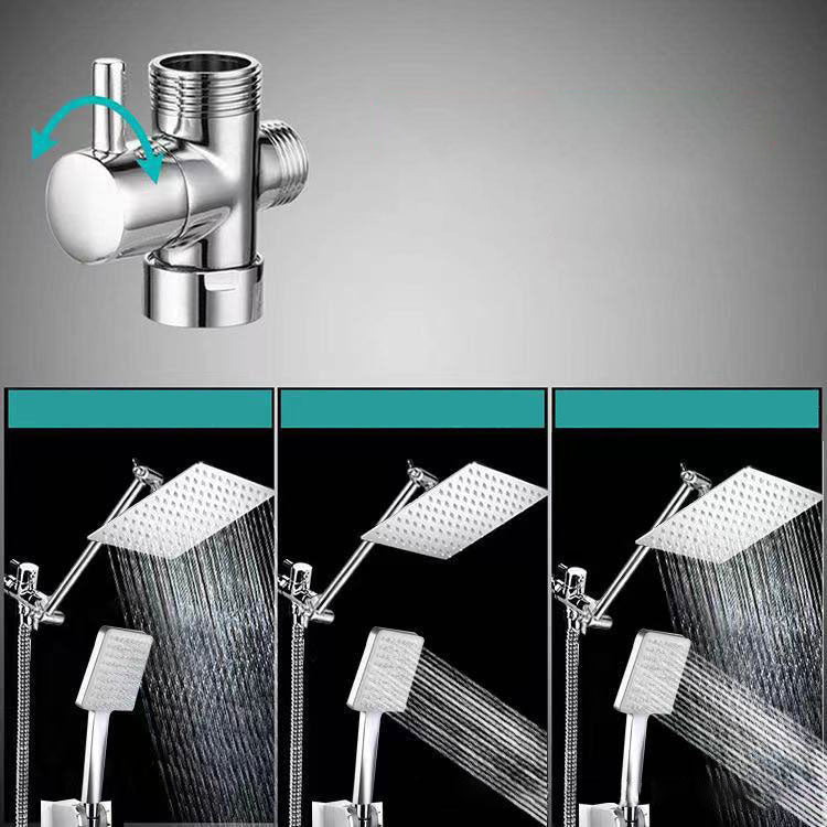BowLift | Contemporary Pull Down Dual Shower Head Square High Arc Shower Head Combo in Chrome