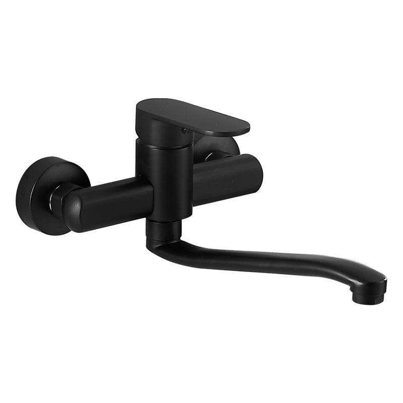 BowLift | Low-Arc Bathtub Filler Black Lever Wall-Mounted Copper Bathtub Filler
