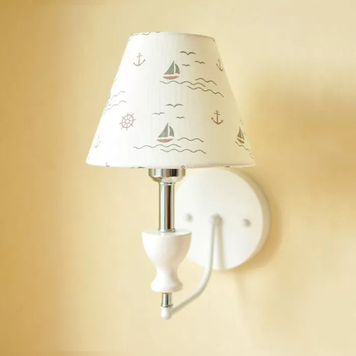 BowLift | Fabric Flower Wall Lamp Children's Room 1 Head Contemporary Wall Light in White