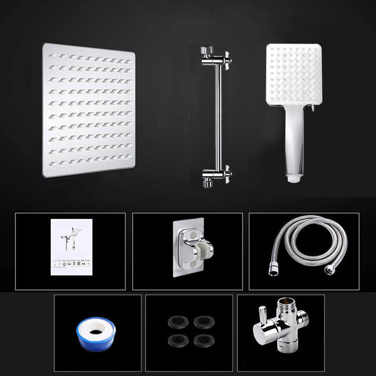 BowLift | Pull down Dual Shower Head Square High Arch Shower Head Combo in Chrome
