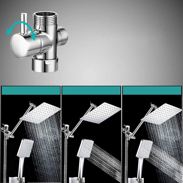 BowLift | Pull down Dual Shower Head Square High Arch Shower Head Combo in Chrome