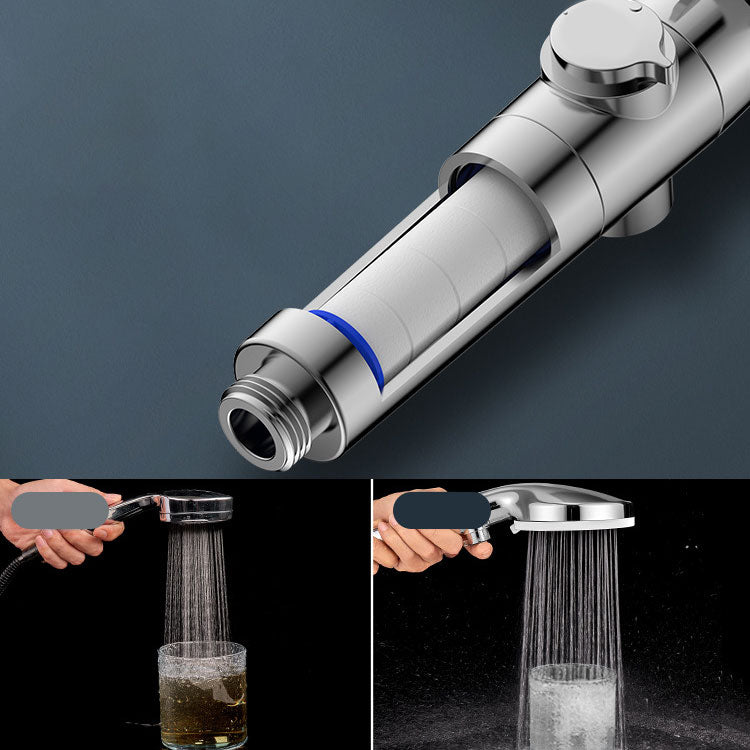 BowLift | Contemporary Hand Shower Round Shower Head Combo in Silver