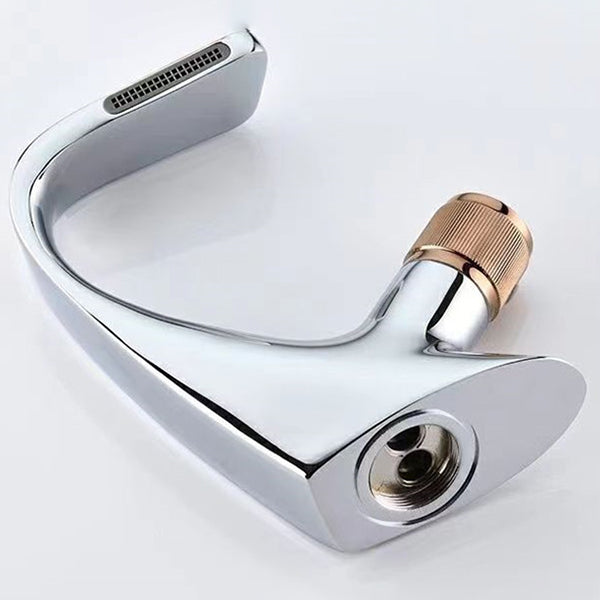 BowLift | Button Handle Faucet Contemporary Style Faucet with Waterfall Spout