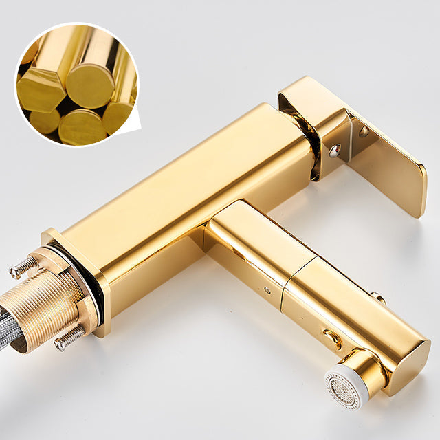 BowLift | Luxury Extendable Basin Faucet Cubic Low Arc Vanity Faucet