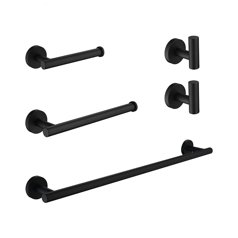 BowLift | Matt Black Bathroom Accessory Set Stainless Steel Towel Bar/Paper Holder/Bath Towel Hook