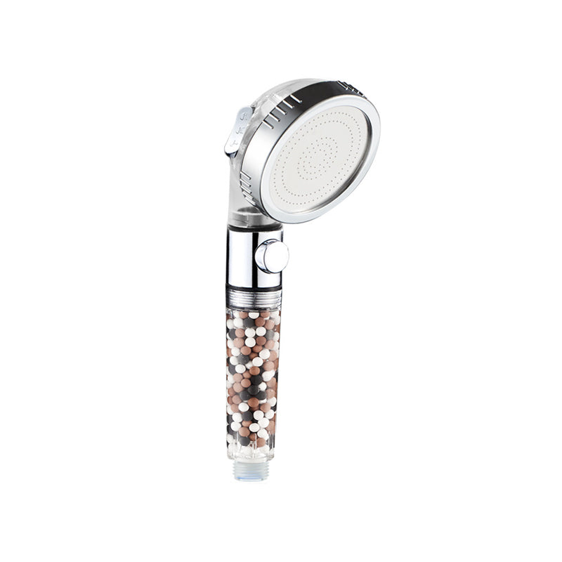 BowLift | Modern Handheld Shower Head Round Filter Ball Spray Head in Silver