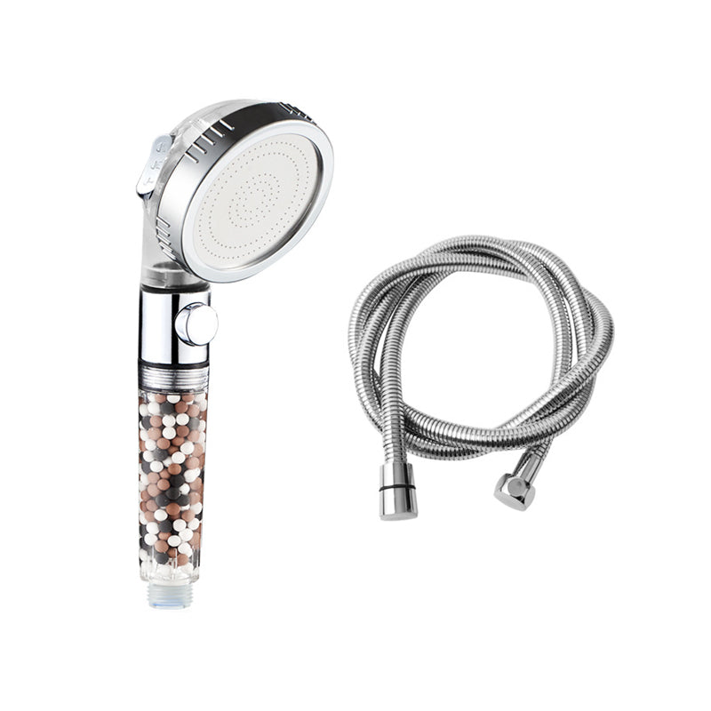 BowLift | Modern Handheld Shower Head Round Filter Ball Spray Head in Silver