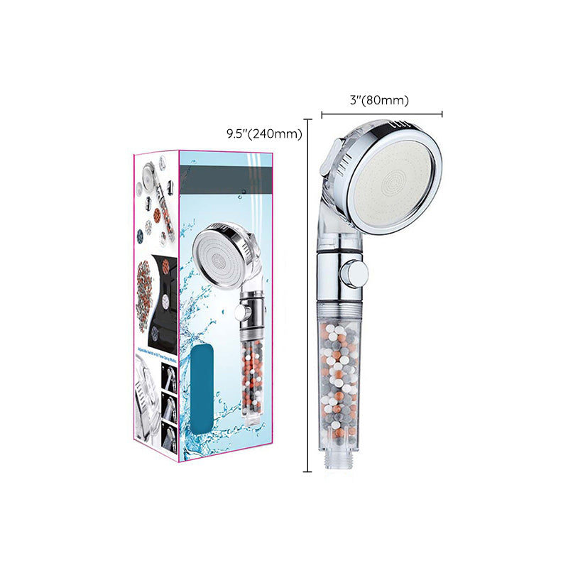 BowLift | Modern Handheld Shower Head Round Filter Ball Spray Head in Silver