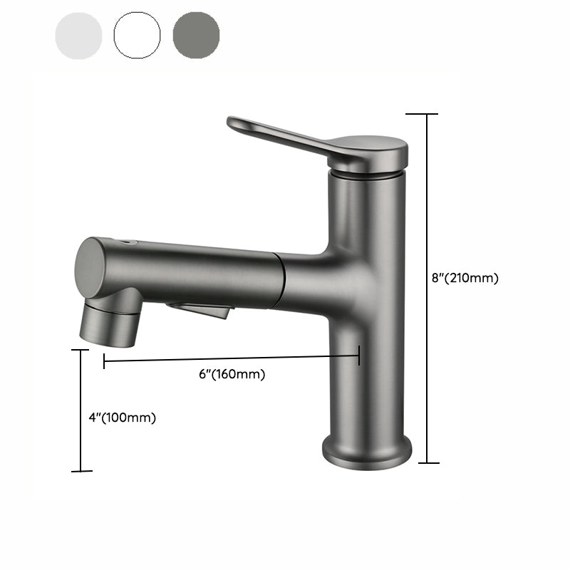 BowLift | Extendable Bathroom Faucet Brass Modern Faucet with Water Hose