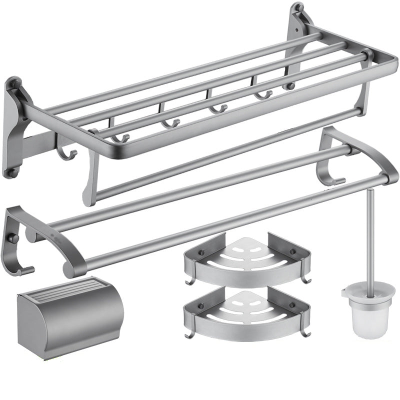BowLift | 6-piece contemporary bathroom accessory set bathroom shelf/towel bar paper holder included
