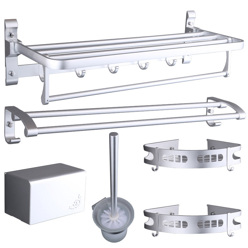 BowLift | 6-piece modern bathroom hardware set made of aluminum with towel holder/paper holder