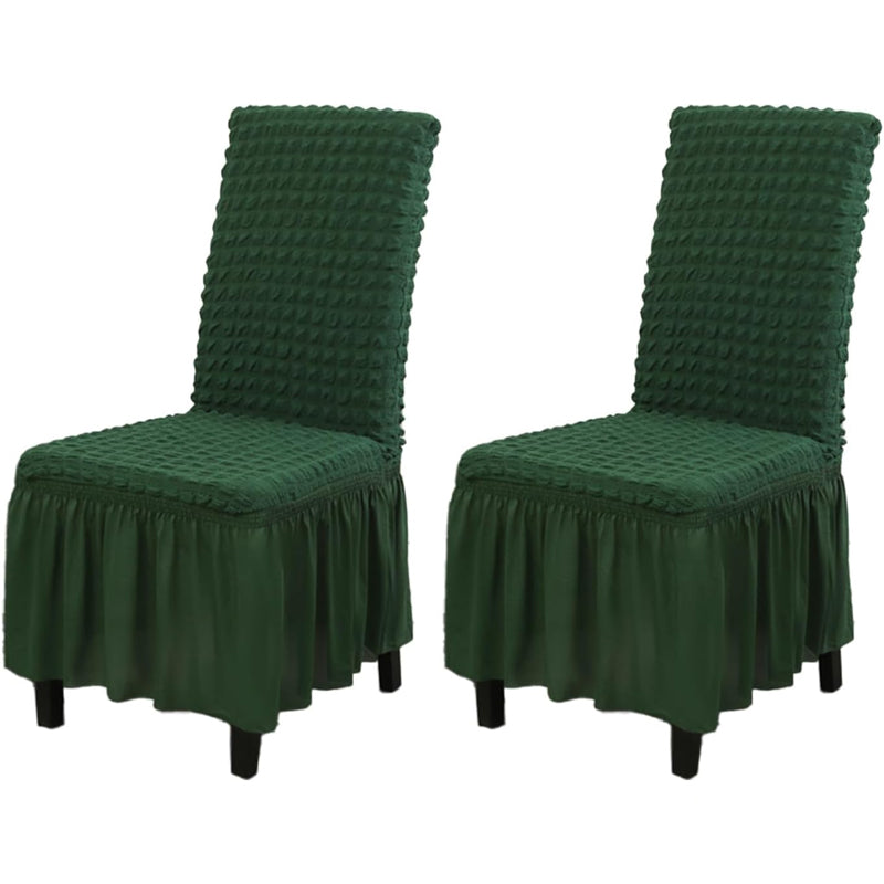BowLift | 2 Pack Stretch Washable Chair Covers with Skirt Removable Chair Covers for Kitchen Chair