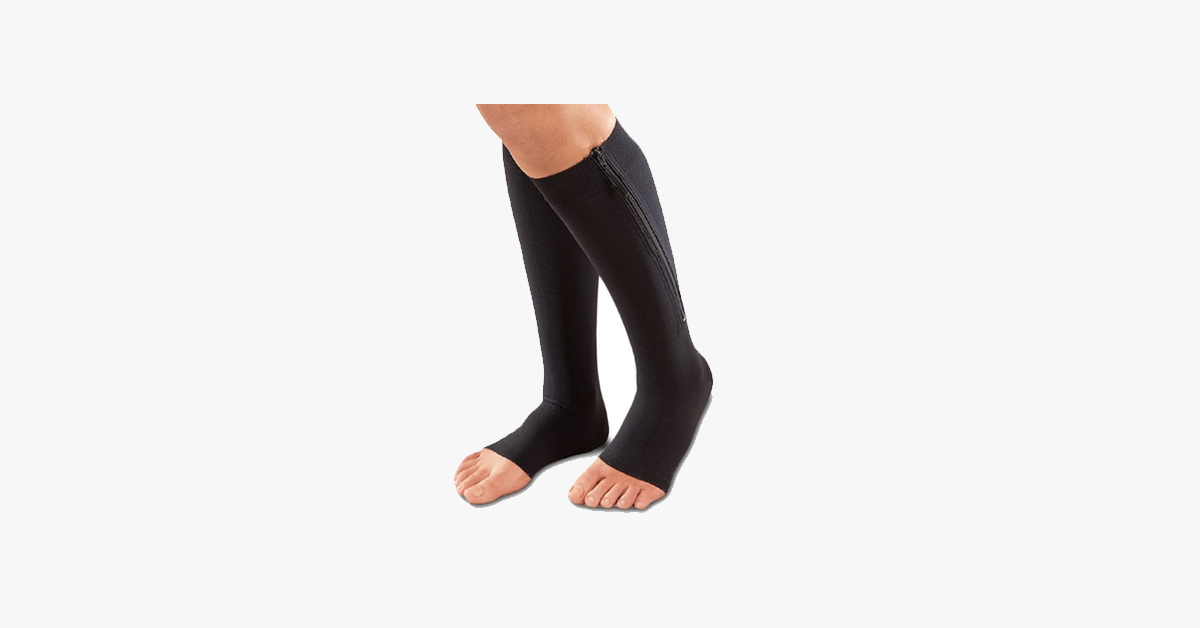 BowLift | Unisex Zipper Compression Socks with Open Toe – Relaxation with Every Step!