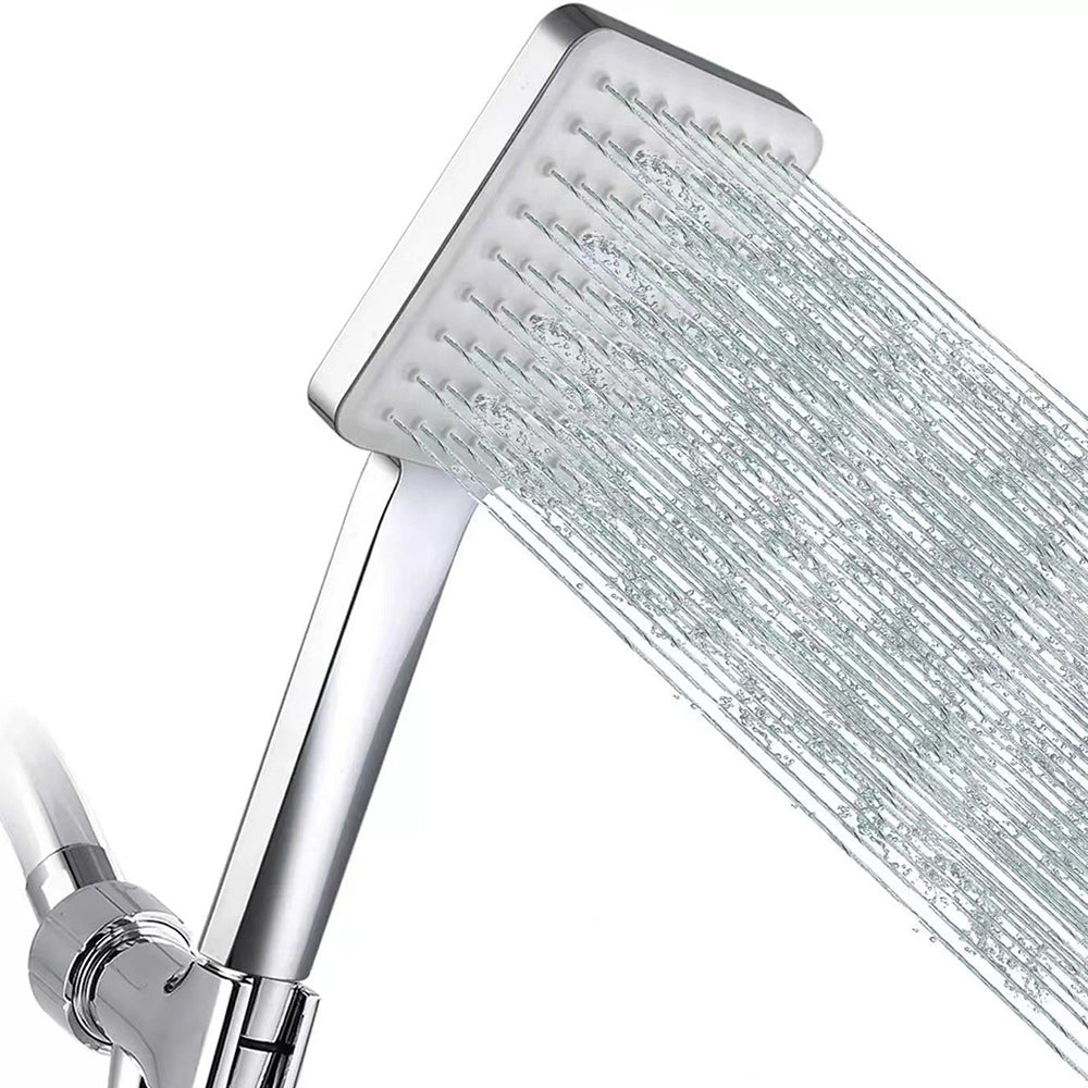 BowLift | Contemporary Showerhead Square Handheld Showerhead in Silver