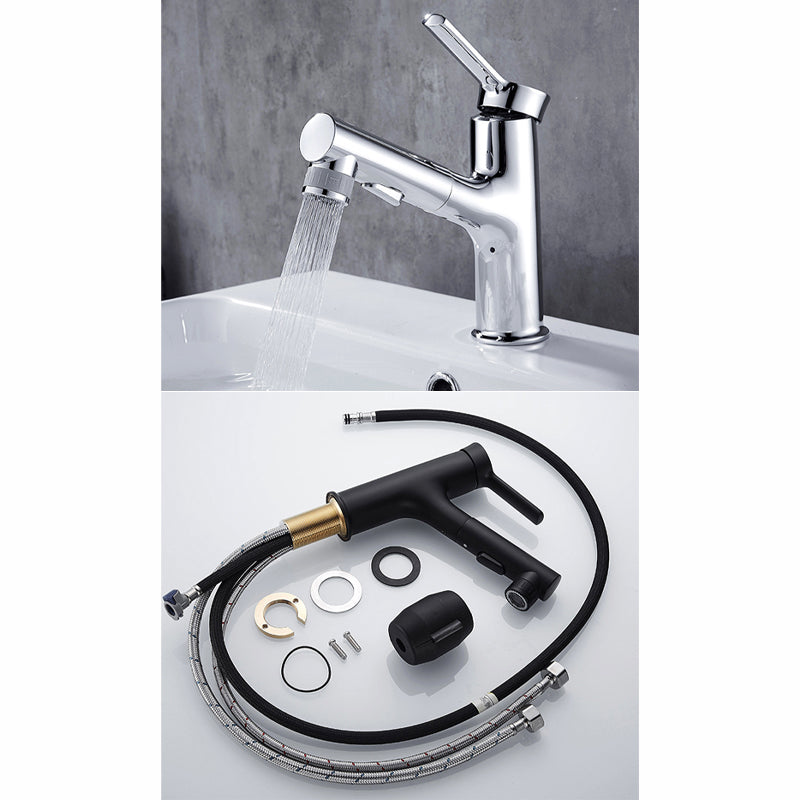 BowLift | Contemporary sink faucet pull-out basin tap with lever handle