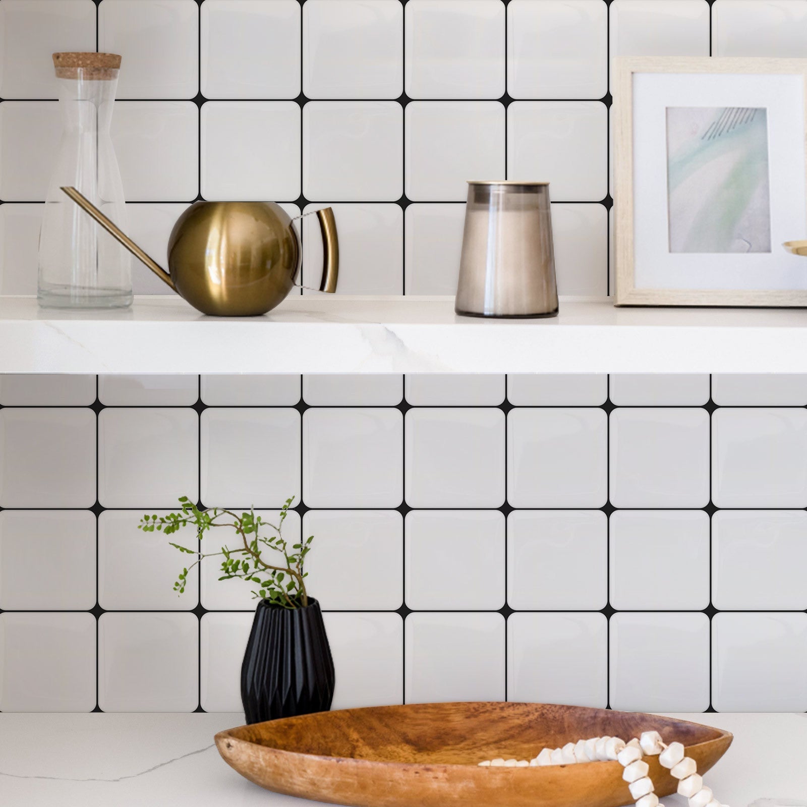 BowLift | Contemporary Wallpaper Mosaic Tile Peel & Stick Tile for Kitchen and Bathroom