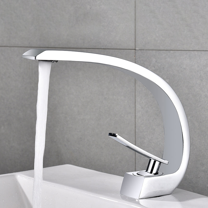 BowLift | Waterfall Spout Widespread Faucet Modern Lever Handles Faucet