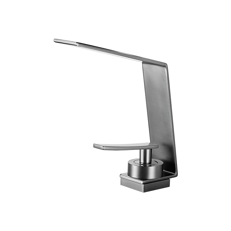 BowLift | Metal Waterfall Spout Sink Faucet Lever Handles Vessel Sink Faucet