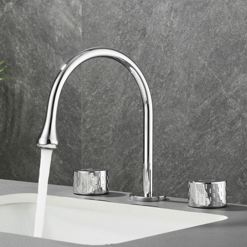 BowLift | Double Handle Tub Spout Deck Mounted High Arc Brass Modern Roman Tub Spout