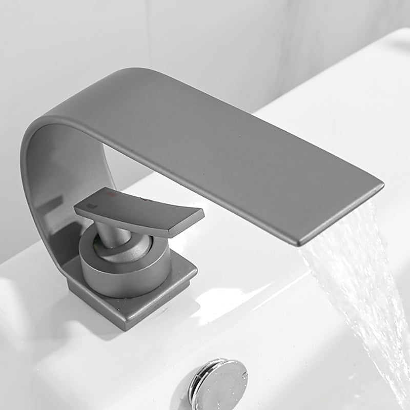 BowLift | Waterfall Spout Widespread Sink Faucet Modern Metal Widespread Sink Faucet