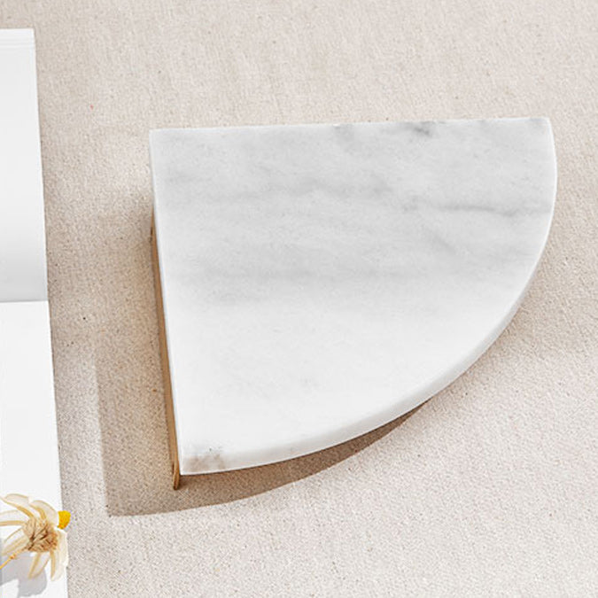 BowLift | 2-piece marble bathroom shelf brass bathroom accessory set in white/green