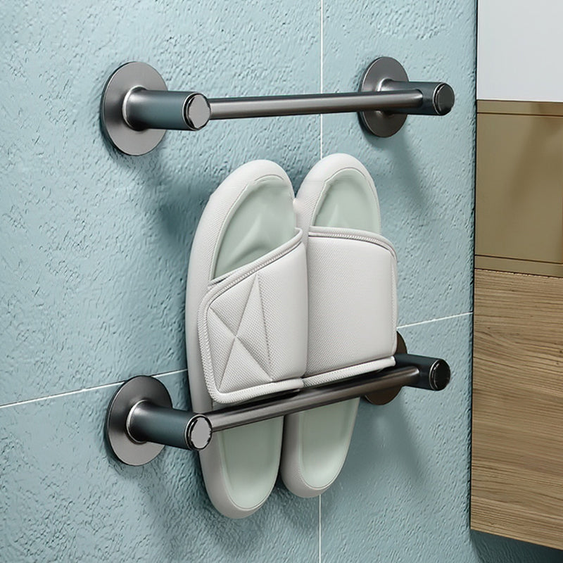 BowLift | 2-piece modern bathroom accessories set metal slipper rack/towel bar