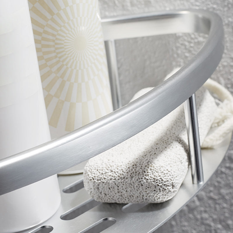 BowLift | 3-piece modern bathroom accessory set aluminum bathroom shelf in silver