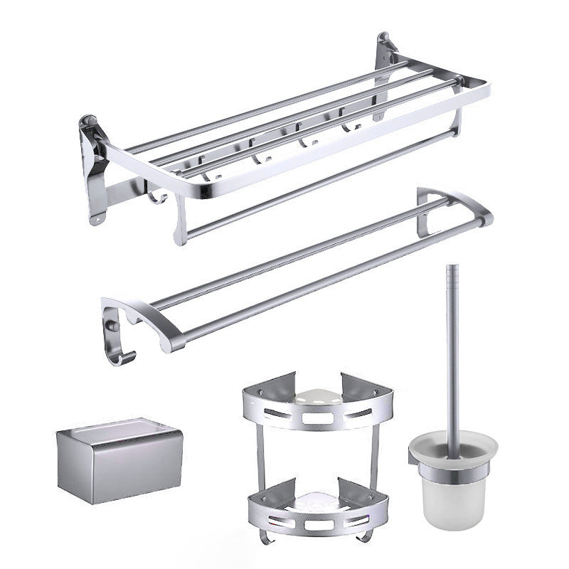 BowLift | Contemporary Metal 5-piece Bathroom Accessories Set with Bath Shelf