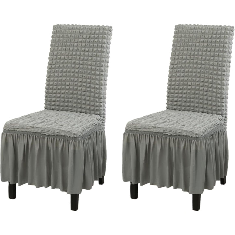 BowLift | 2 Pack Stretch Washable Chair Covers with Skirt Removable Chair Covers for Kitchen Chair