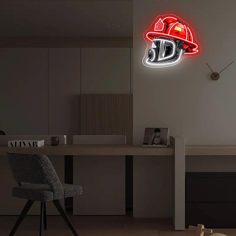 BowLift | Firefighter Helmet Neon Sign