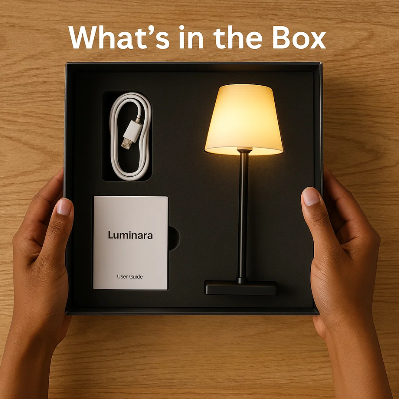 BowLift | Luminara™ | Modern Rechargeable LED Wireless Table Lamp | Portable Lighting for Home, Office & Outdoor Use