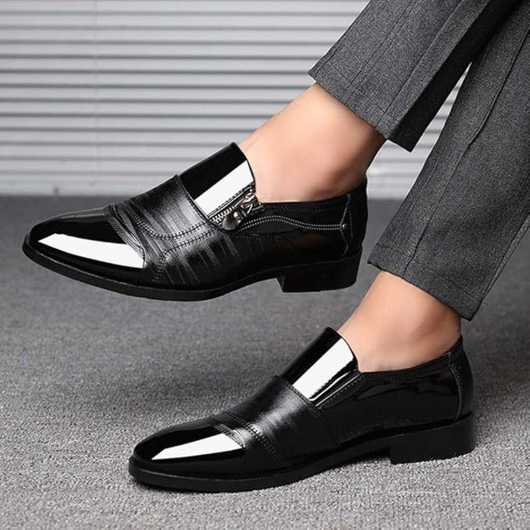 Pointed Toe Dress Shoes with Side Zip