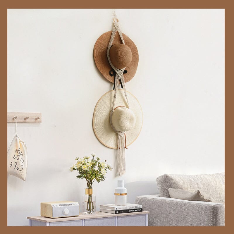 BowLift | Handmade Linen Decorative Boho Hat Rack For Wall Hanging