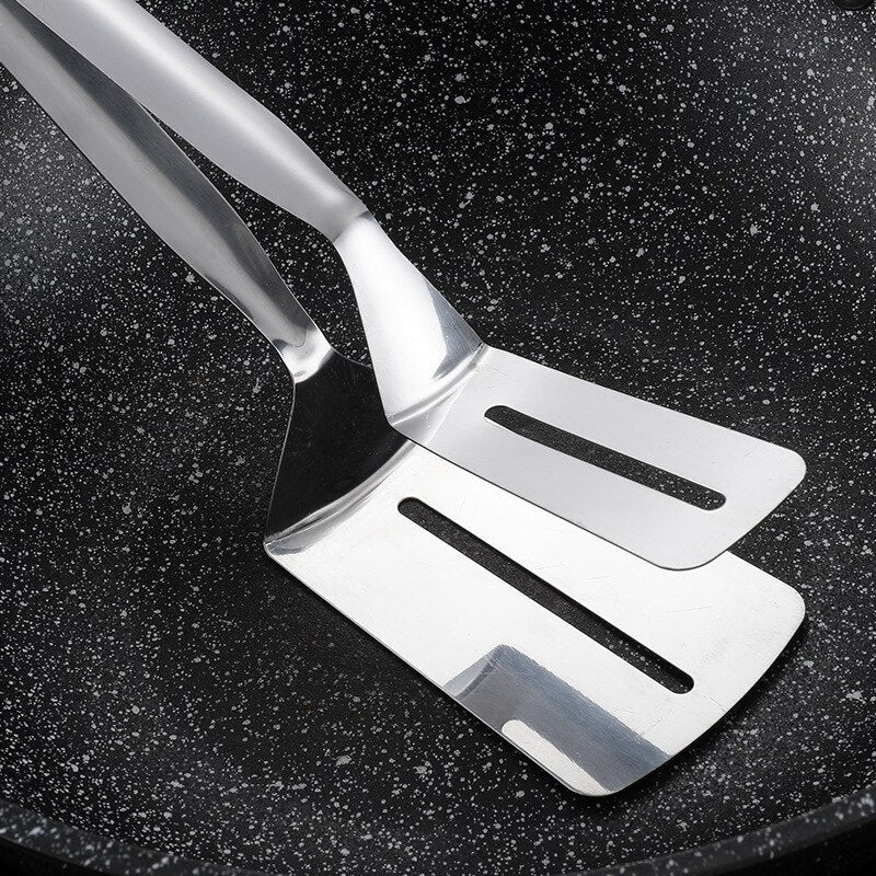 BowLift | Double-sided stainless steel turner with non-slip handle β Ideal for grilling and frying