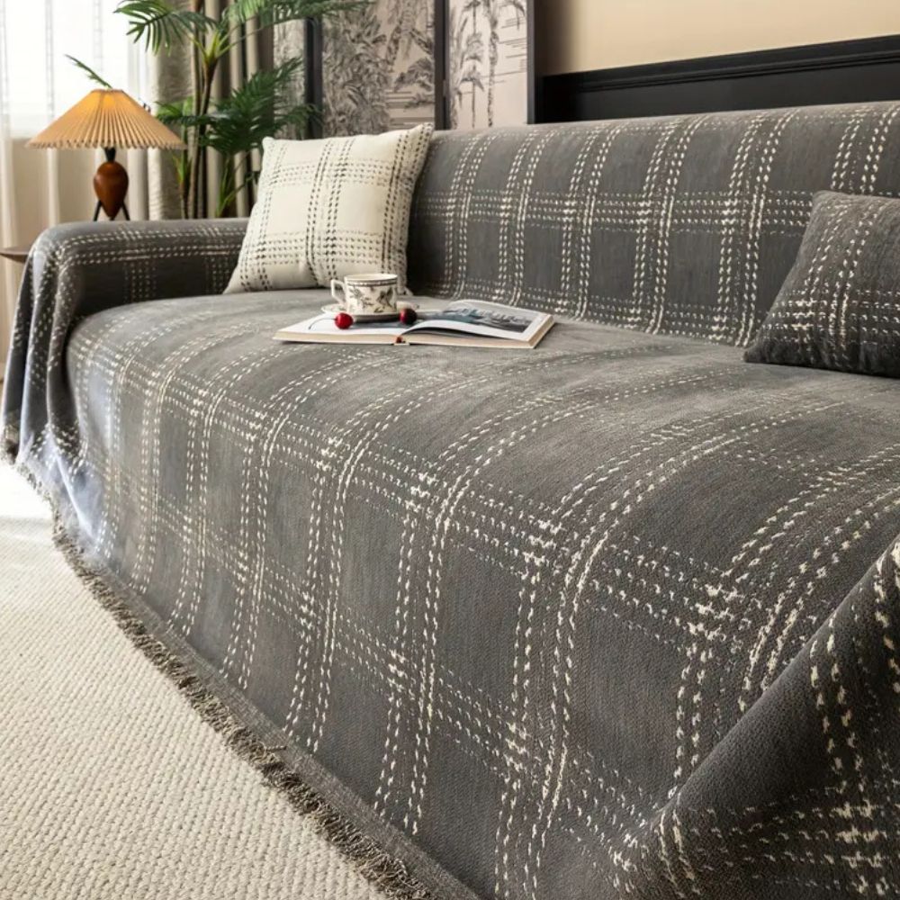 BowLift | Chesterfield Plaid Sofa Cover