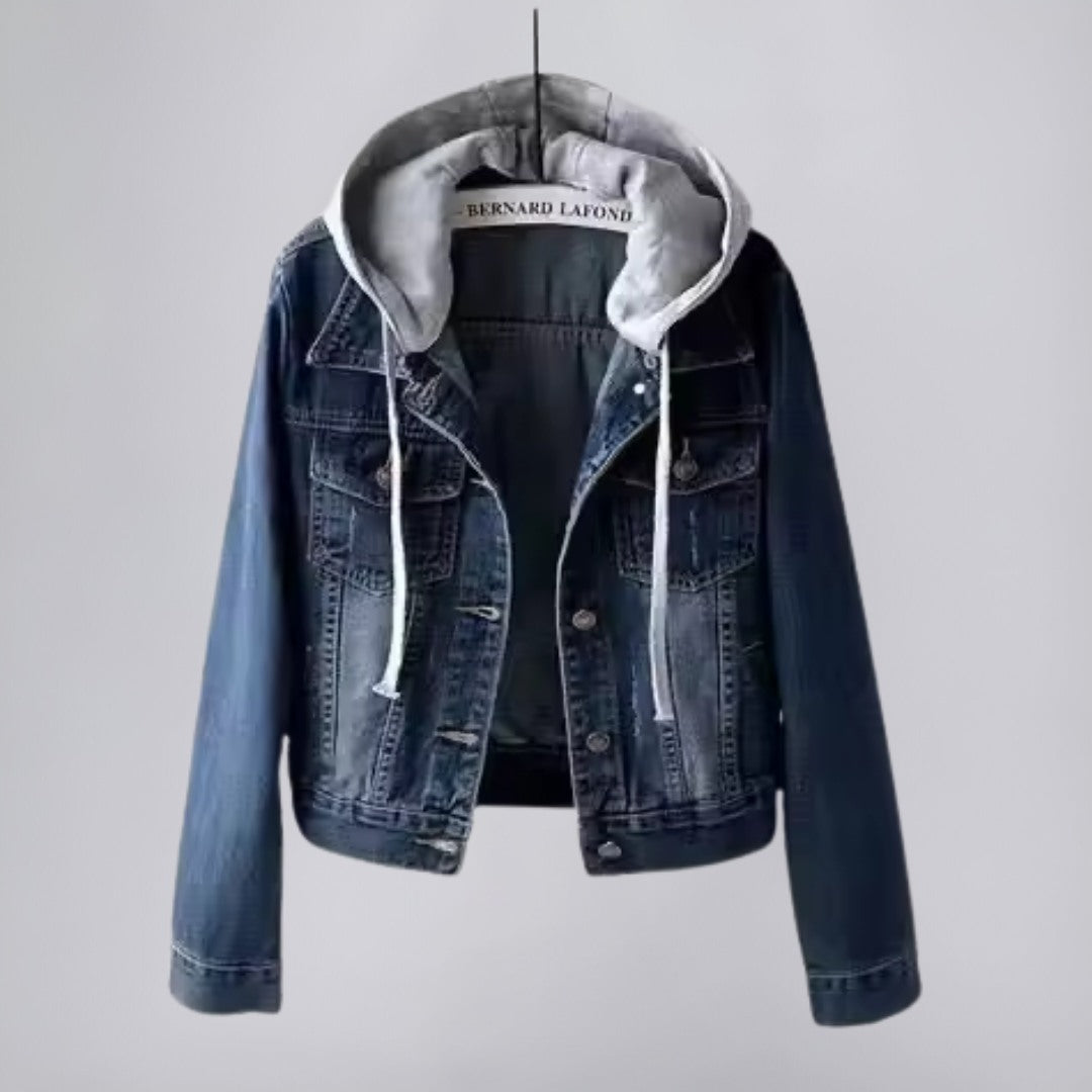 Lightweight Hooded Denim Jacket with Urban Charm