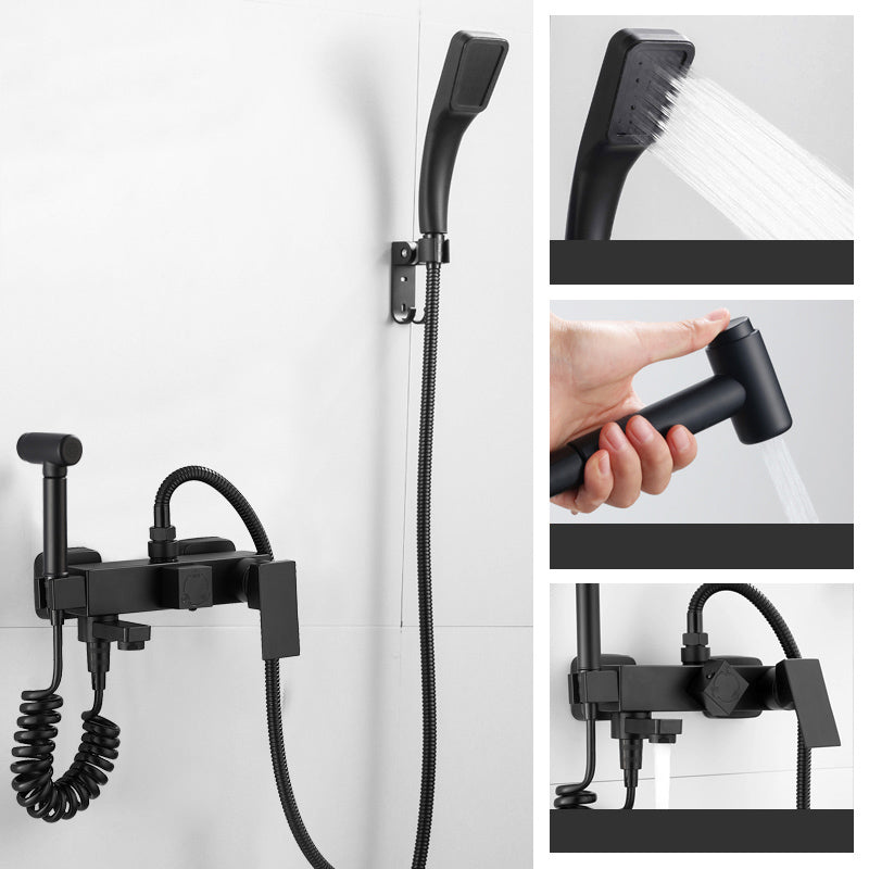 BowLift | Black Wall-Mounted Shower Head Combo Modern Metal Shower System