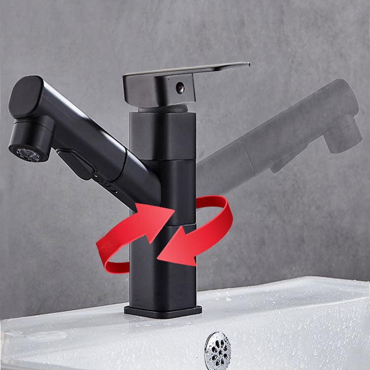 BowLift | Bathroom faucet with pull-out lever handle Single hole basin mixer