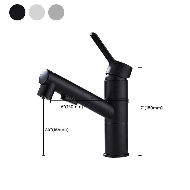 BowLift | Bathroom faucet with pull-out lever handle Single hole basin mixer