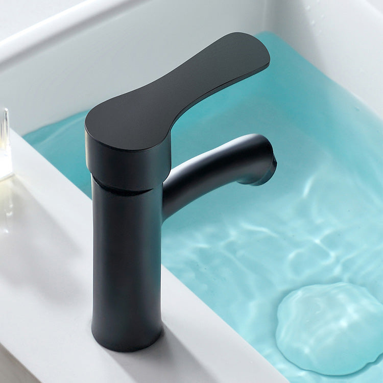 BowLift | Contemporary Faucet Brass Black Bathroom Lever Handle Single Hole Sink Faucet