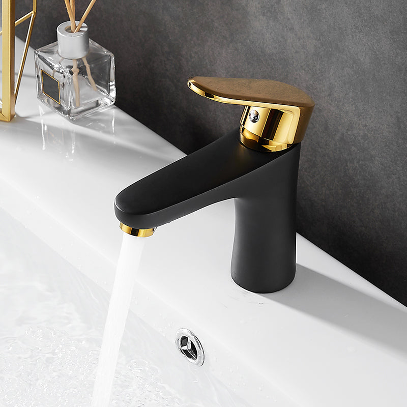 BowLift | Black-Gold Vessel Sink Faucet Lever Handle Low Arc Vessel Faucet