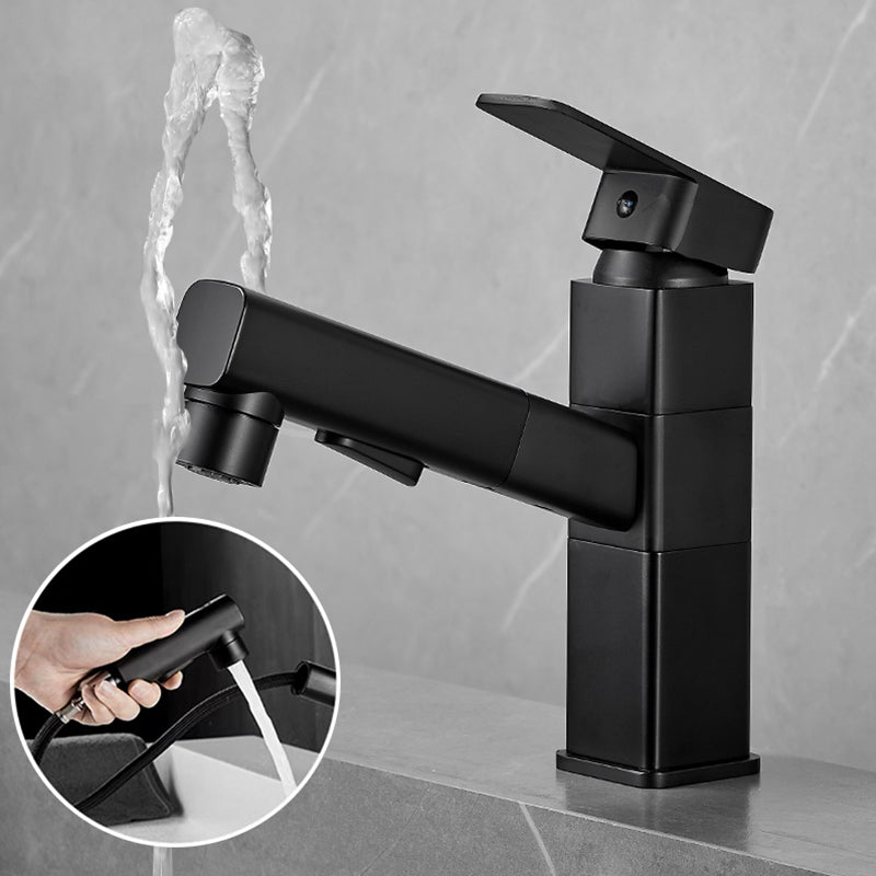BowLift | Bathroom Vessel Faucet Swivel Spout Single Handle Faucet with Pull-Out Spray Head